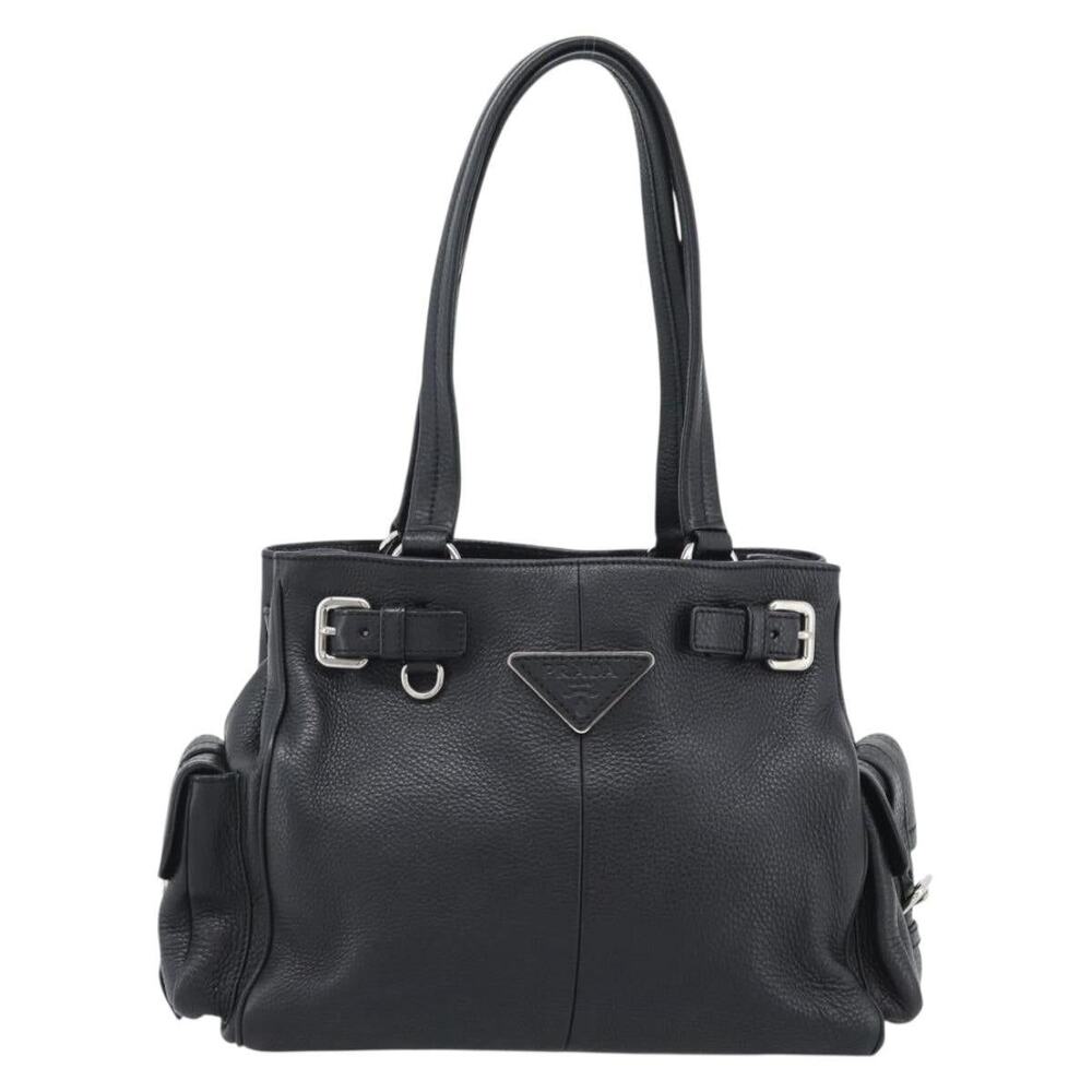 Prada Vitello Tote Bag Black